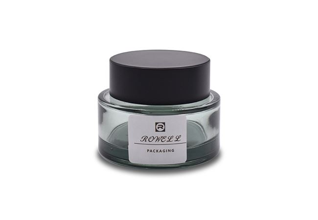 Glass Cream Jar with Black Cap